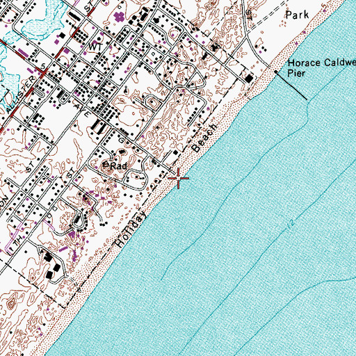 Topographic Map of Holiday Beach, TX