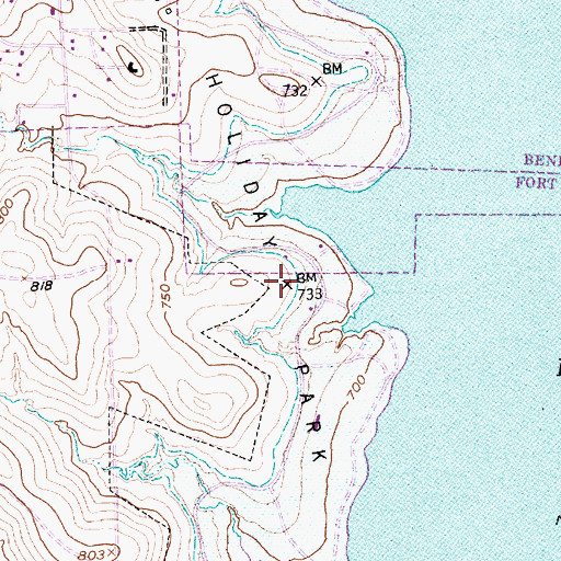 Topographic Map of Holiday Park, TX