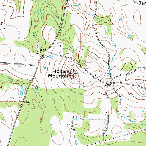 Topographic Map of Holland Mountain, TX