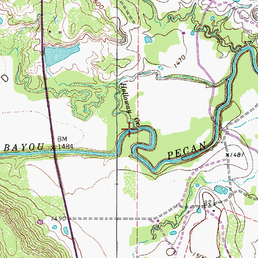 Topographic Map of Holloway Creek, TX