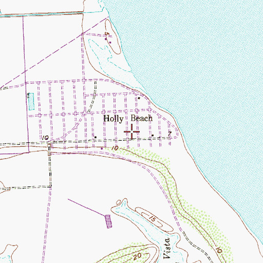 Topographic Map of Holly Beach, TX