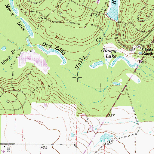 Topographic Map of Holly Creek, TX