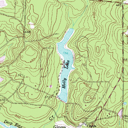Topographic Map of Holly Lake, TX