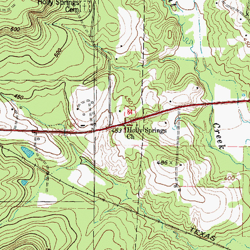 Topographic Map of Holly Springs Church, TX