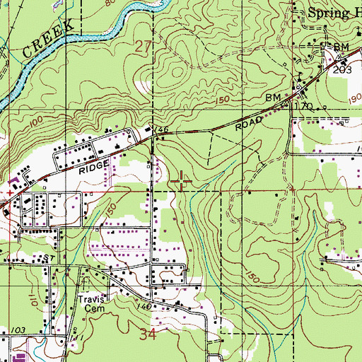 Topographic Map of Fort Crawford (historical), AL