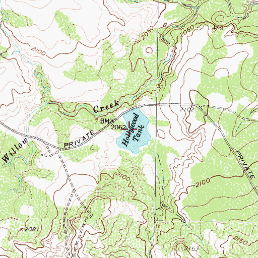 Topographic Map of Hollywood Tank, TX