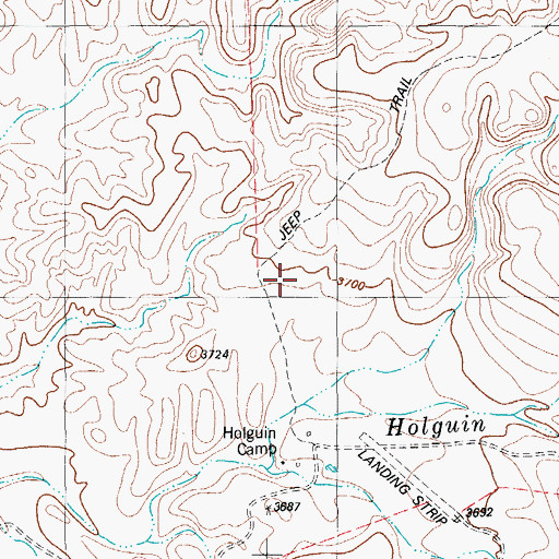 Topographic Map of Holquin Ranch, TX