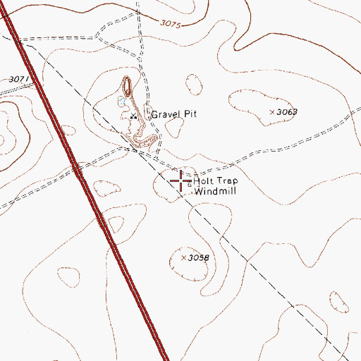 Topographic Map of Holt Trap Windmill, TX
