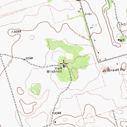 Topographic Map of Holt Windmill, TX