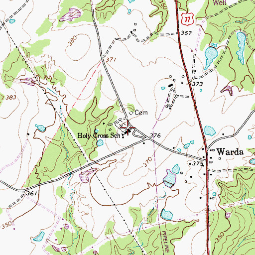 Topographic Map of Holy Cross School, TX