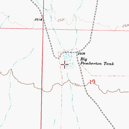 Topographic Map of Big Pemberton Tank, AZ