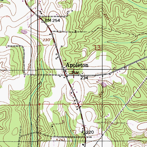 Topographic Map of Friendship Church, AL