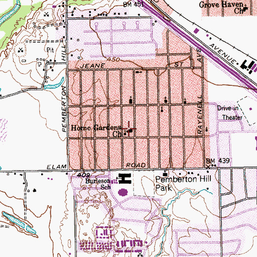 Topographic Map of Home Gardens Church, TX
