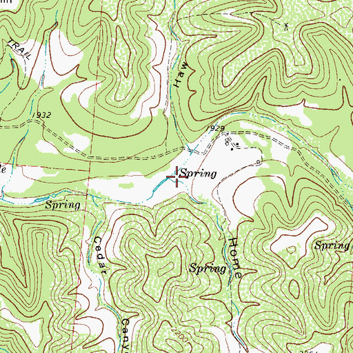 Topographic Map of Home Hollow, TX