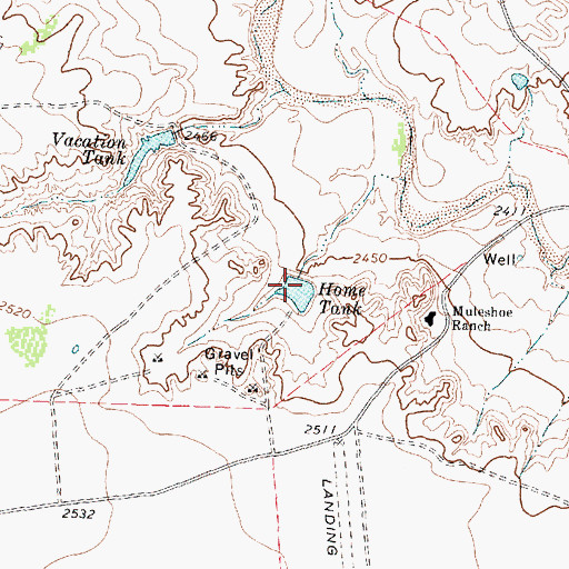 Topographic Map of Home Tank, TX