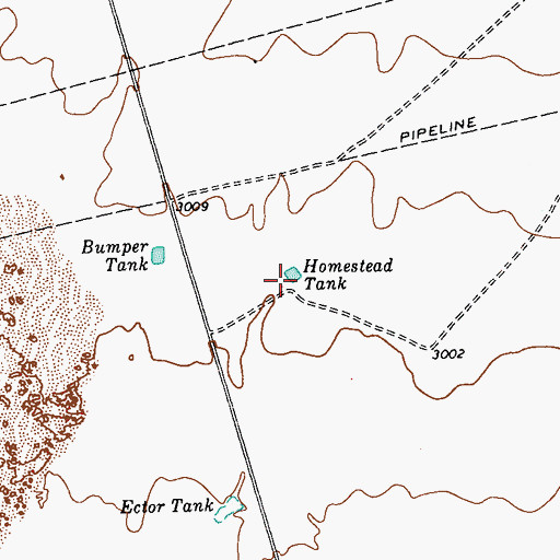 Topographic Map of Homestead Tank, TX