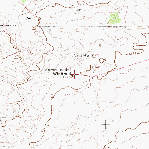 Topographic Map of Homesteader Windmill, TX