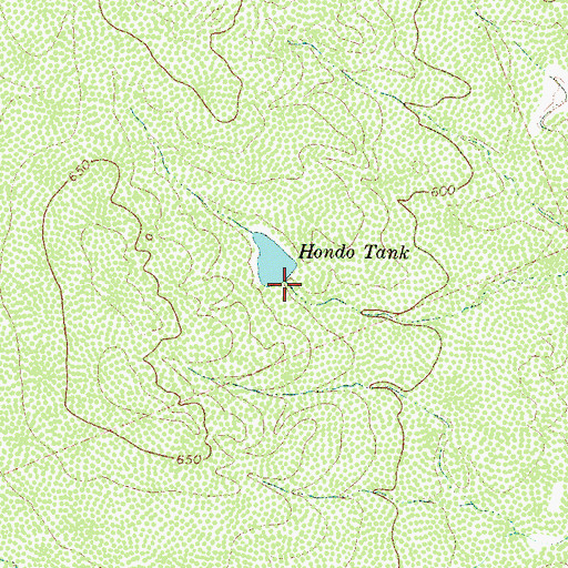 Topographic Map of Hondo Tank, TX
