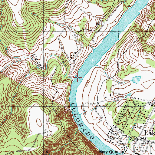 Topographic Map of Honey Creek, TX