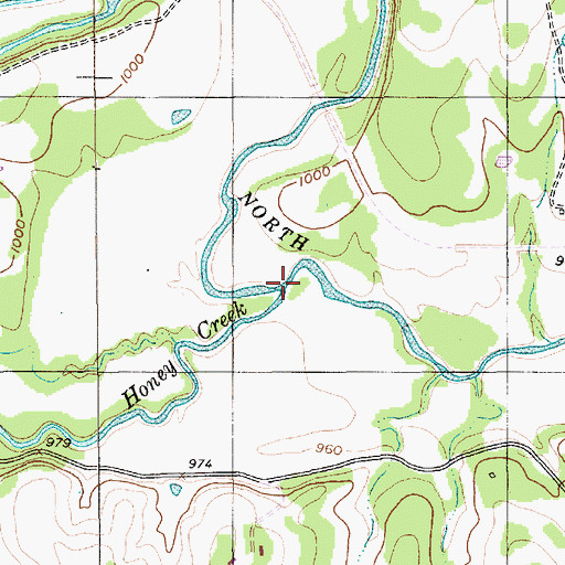 Topographic Map of Honey Creek, TX