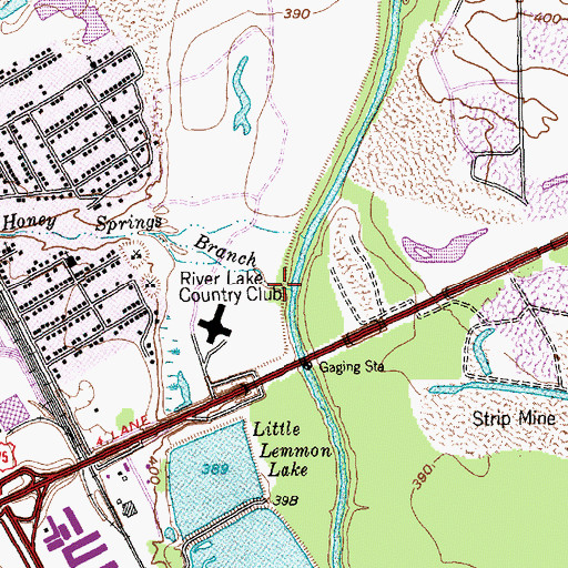 Topographic Map of Honey Springs Branch, TX