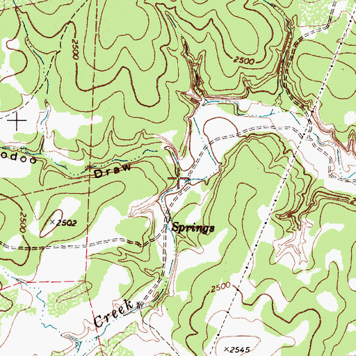 Topographic Map of Hoodoo Draw, TX