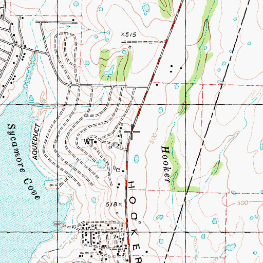 Topographic Map of Hooker Ridge, TX