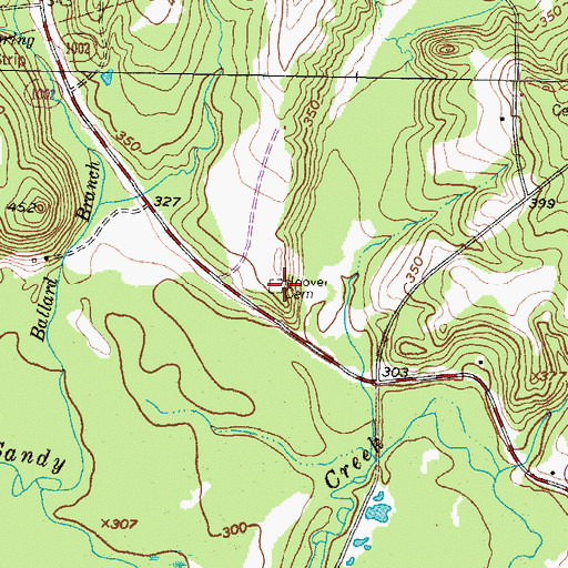 Topographic Map of Hoover Cemetery, TX