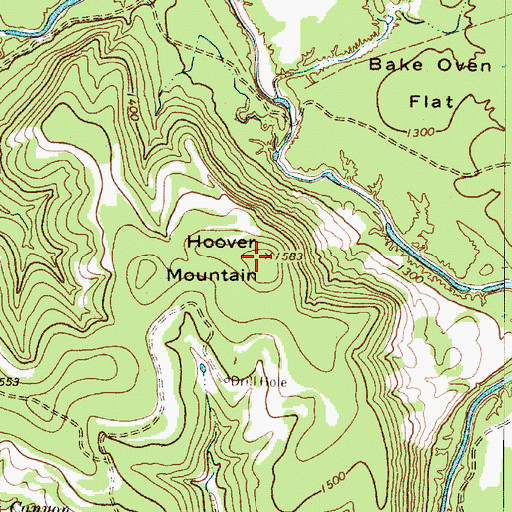 Topographic Map of Hoover Mountain, TX