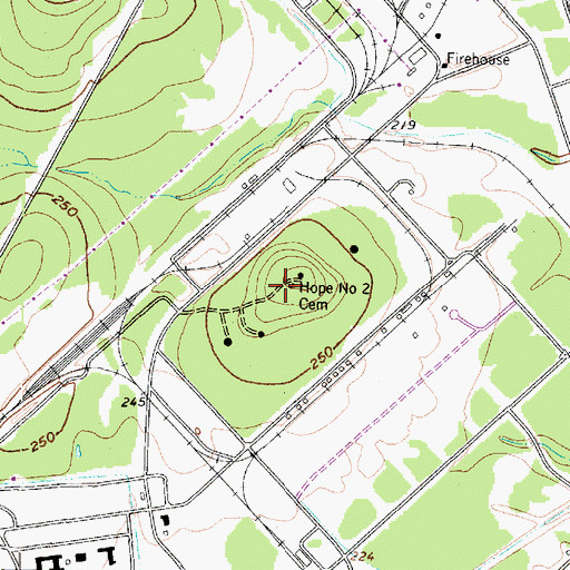 Topographic Map of Hope Number 2 Cemetery, TX