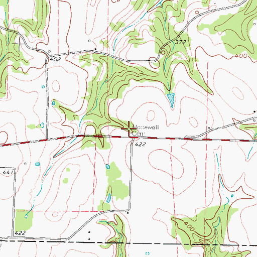 Topographic Map of Hopewell Cemetery, TX
