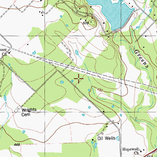 Topographic Map of Hopewell Church, TX