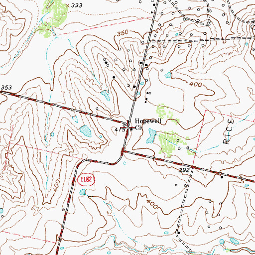 Topographic Map of Hopewell Church, TX