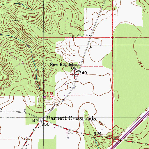 Topographic Map of Hawkins Cemetery, AL