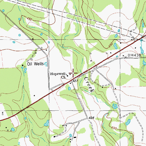 Topographic Map of Hopewell School, TX