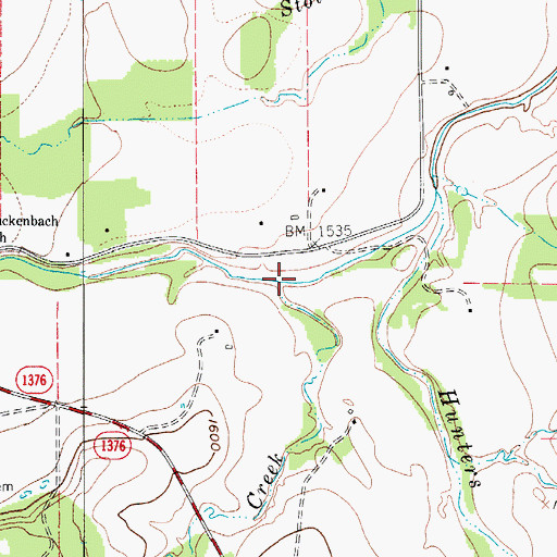 Topographic Map of Hopfs Creek, TX