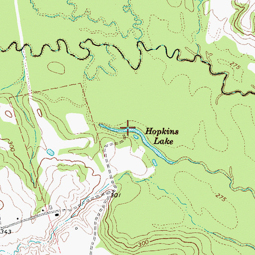 Topographic Map of Hopkins Lake, TX