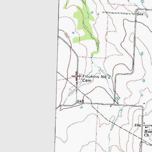 Topographic Map of Hopkins Number 2 Cemetery, TX