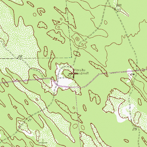 Topographic Map of Horaito Windmill, TX