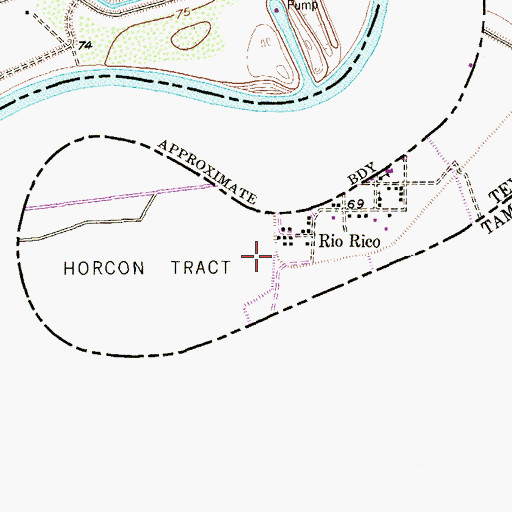 Topographic Map of Horcon Tract, TX