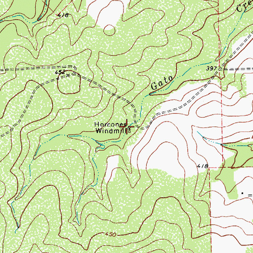 Topographic Map of Horcones Windmill, TX