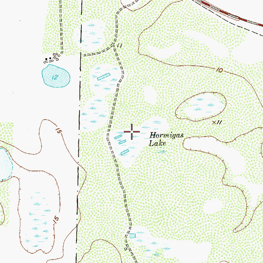 Topographic Map of Hormigas Lake, TX