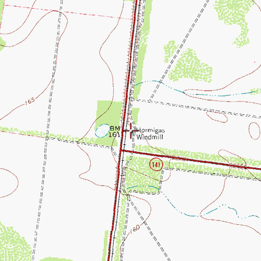 Topographic Map of Hormigas Windmill, TX