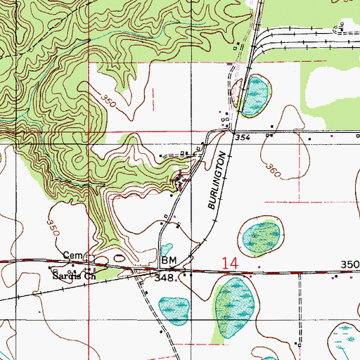 Topographic Map of Huxford Church, AL