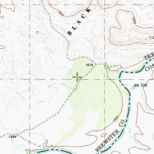 Topographic Map of Horns Ranch, TX