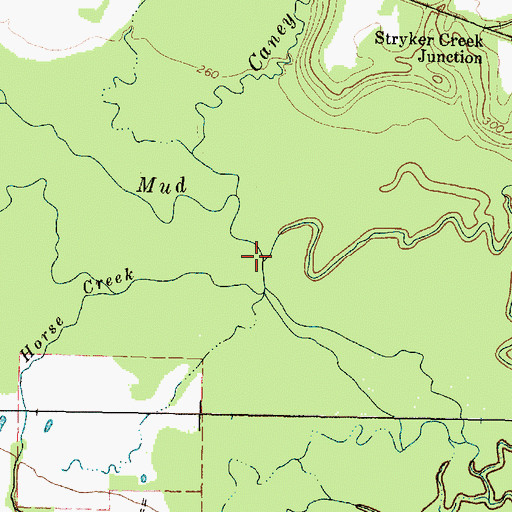Topographic Map of Horse Creek, TX