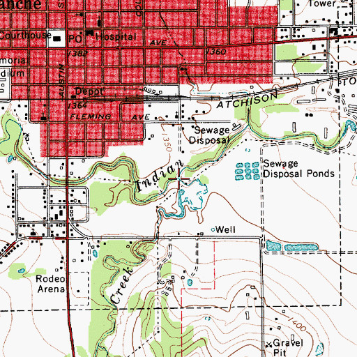 Topographic Map of Horse Creek, TX
