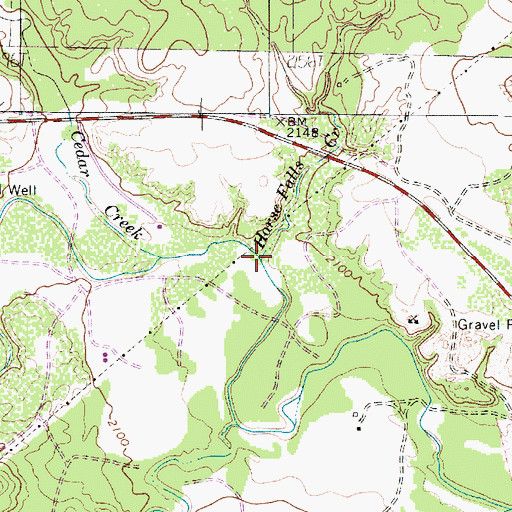 Topographic Map of Horse Fall Creek, TX