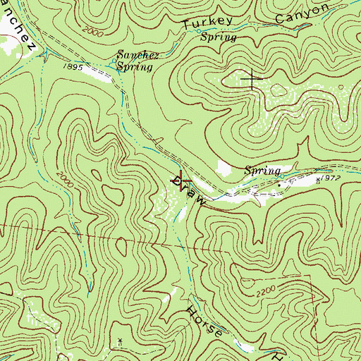 Topographic Map of Horse Hollow, TX
