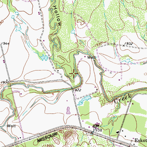 Topographic Map of Horse Hollow, TX